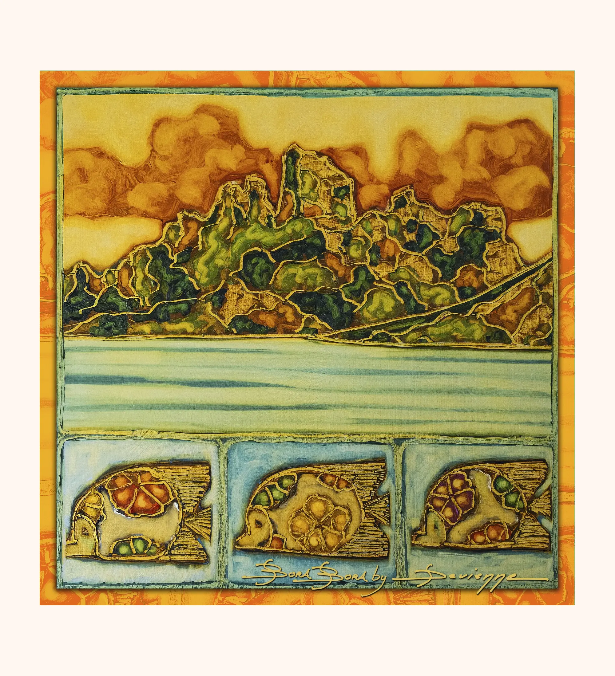 Luxury Silk Scarf 90 “Bora Bora Breeze” | Maison DEVIENNE - Image 2