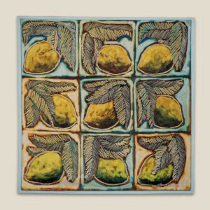 aplat du carré de soie "Zestes de Paradis", tahiti, Louis Devienne